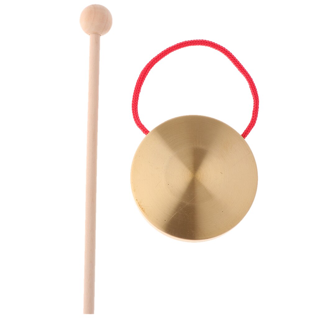 Platillos de mano de 4 pulgadas, instrumento Musical de percusión de la capilla de cobre Gong con martillo de juego redondo (10cm)