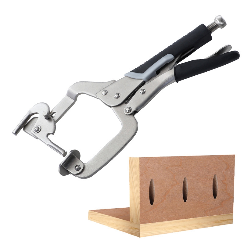 12 Inch Multi-Function C Clamp Woodworking Tool Pocket Hole Face Clamp Adjustable Right Angle 2In1 Welding Clamp