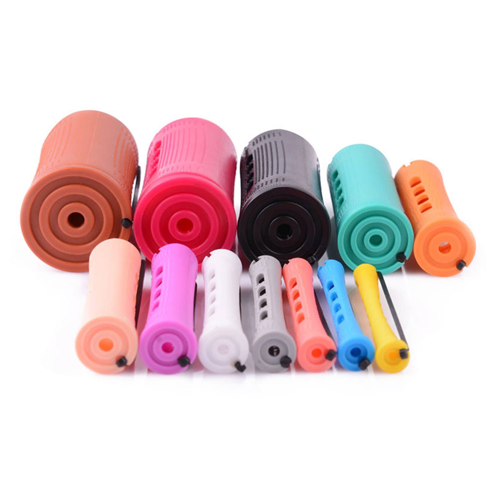 Varillas para rizar el cabello para mujer, rodillos de pelo largo y corto sin calor, herramientas de peluquería con banda de goma, 1 paquete