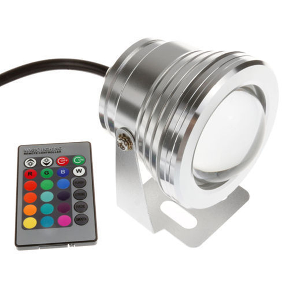 10w led utendørs lampe rgb/hvit/varm hvit undervanns led spot lys farge skiftende  ip67 flom lys for hage lys