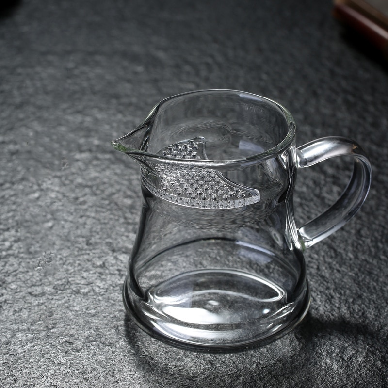 Tetera de cristal resistente al calor con infusor para té, taza de té de cristal de 300ML, separador de filtro para la boca con punta de leche H1238