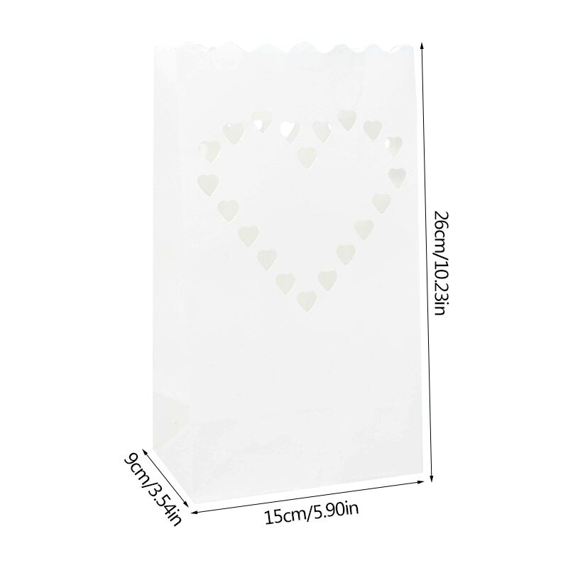 5Pcs Festival Laterne Hochzeit Geburtstag Party Dekoration Papier Kerze Tasche Herz Tee Licht Halter Für Valentine Party Dekor