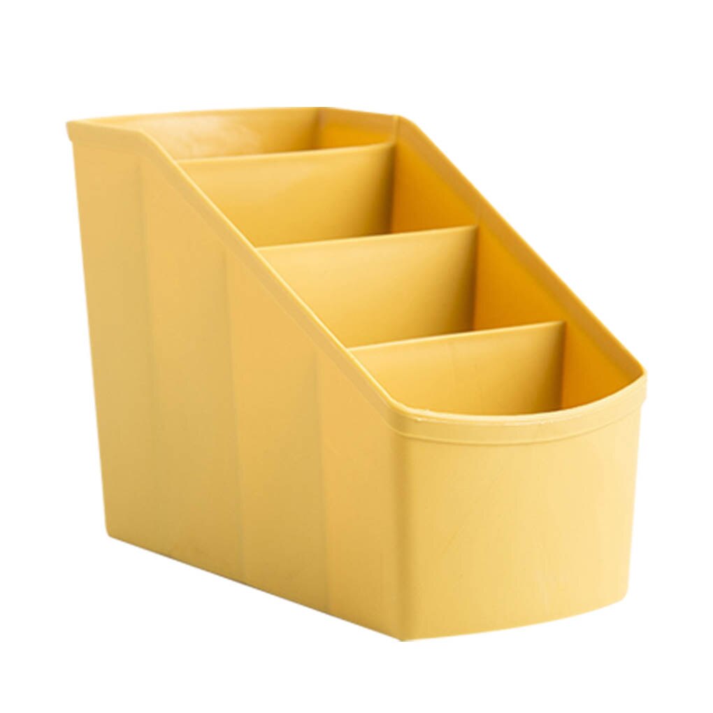 Plastic Makeup Organizer Box Desktop Cosmetic Storage Box 4 Compartment Pen Stationery Organizer Remote Control Holder: 03