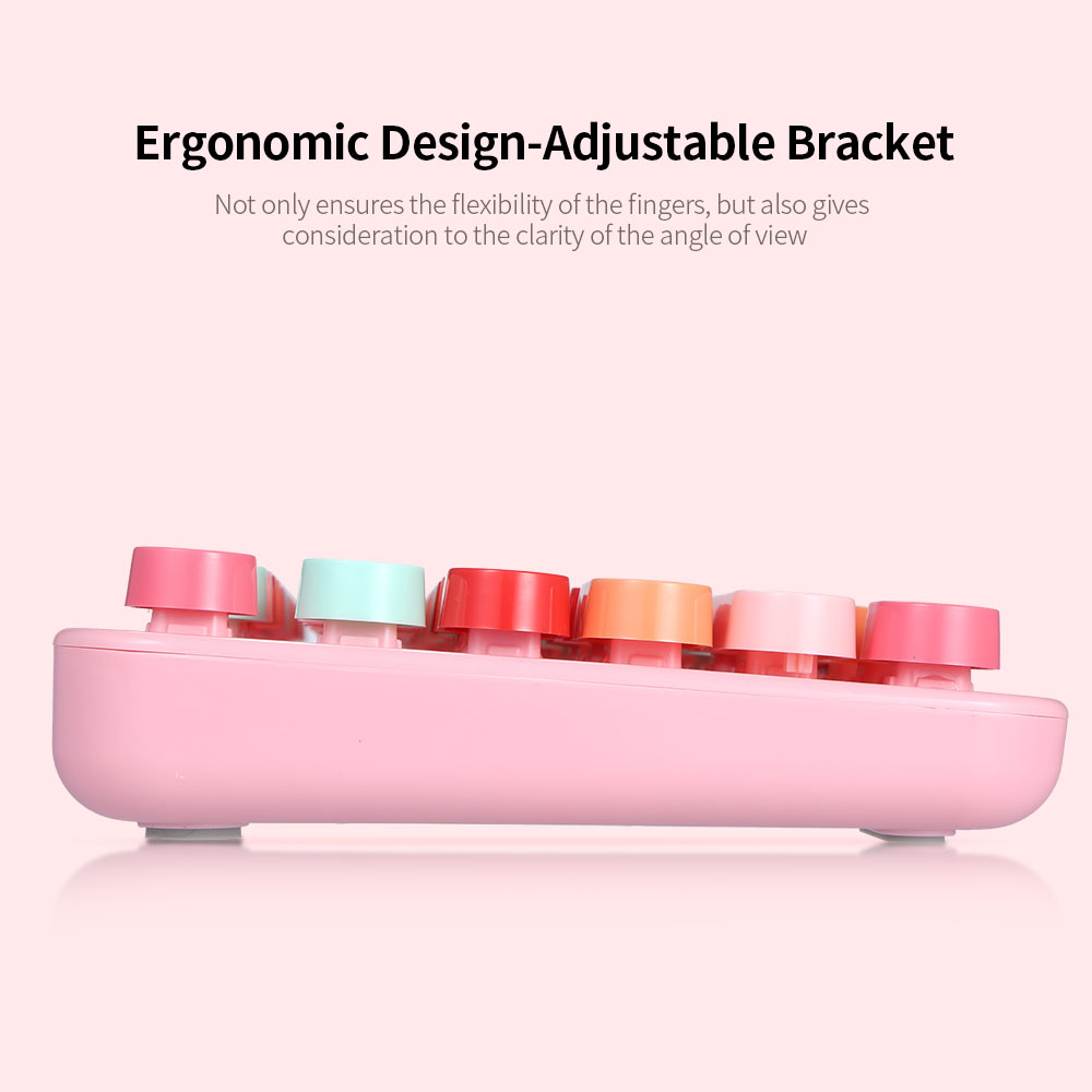 Mofii Sweet Keyboard Mouse Combo Mixed Color 2.4G Wireless Keyboard Mouse Set Circular Suspension Key Cap for PC Laptop