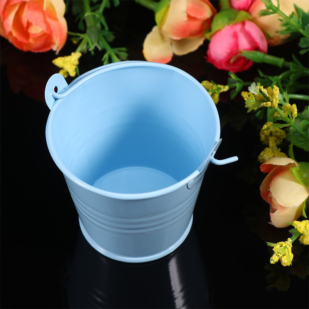 12Pcs Simple Iron Bucket Iron Bucket With Handle Photo Prop Garden Decor for Home Decor Adorn Garden