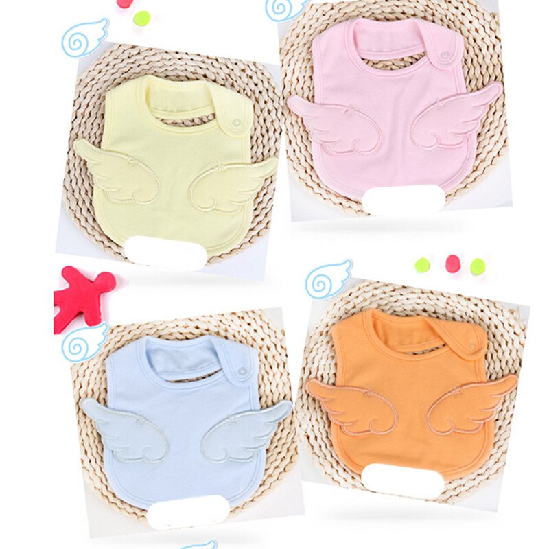 Slabbetjes voor pasgeborenen, slabbetjes voor baby's, bandana's, witte katoenen boerdoekjes, roze engelenvleugels, schattige slab voor jongens en meisjes, voor het voeden van baby's en peuters.