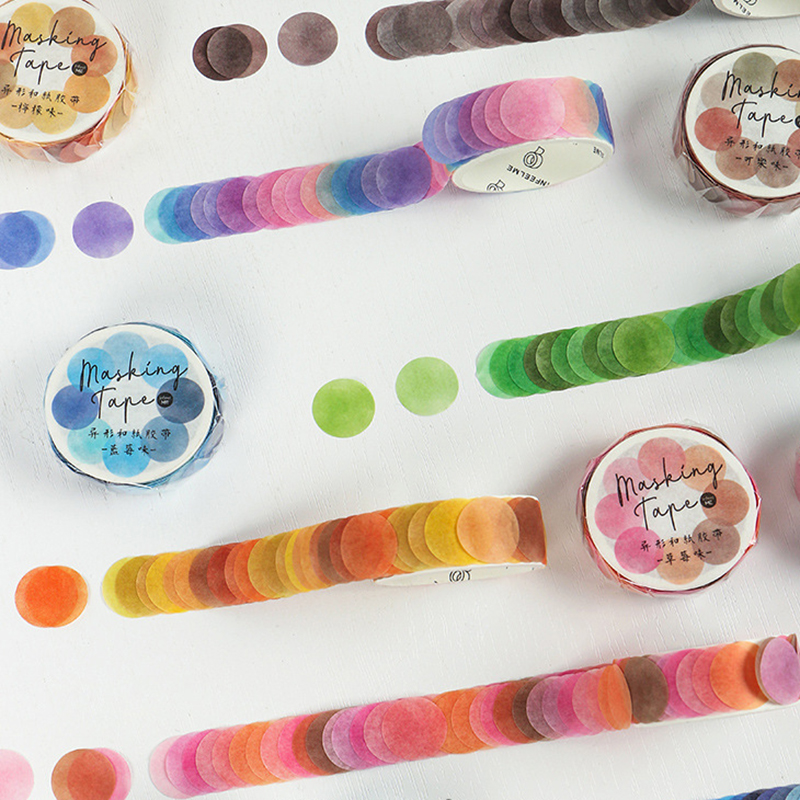 100Pcs Ronde Stippen Speciale-Vormige Tapes Washi Scrapbooking Papier Plakken Tape Japanse Decoratie 11 Kleur Candy Tapes Voor notebook