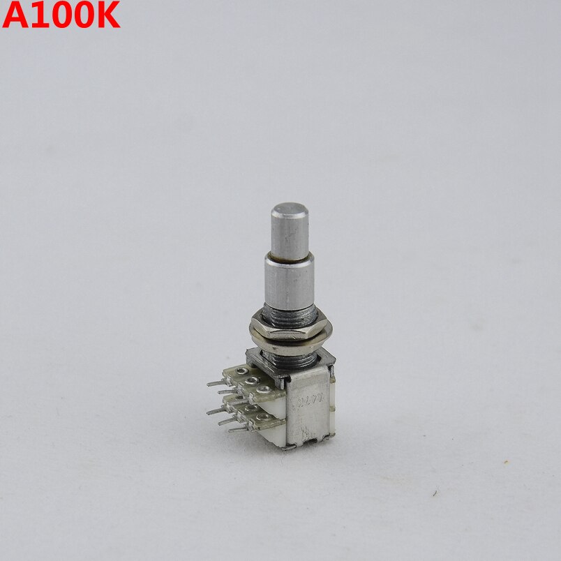 【Made in Korea】1 Piece Alpha Stacked Dual Concentric Potentiometer(POT) No Center Detent ( #1121 ) Guitar Accessories: A100K  1 Piece