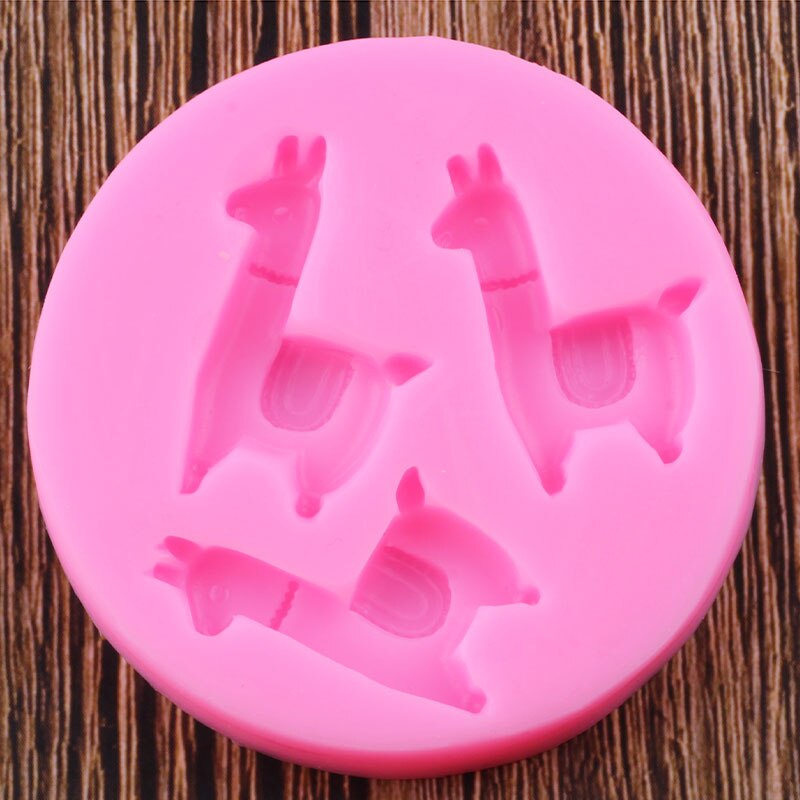 Llama Alpaca Silicone Mold Cupcake Topper Fondant Mould Baby Birthday Cake Decorating Tools Candy Polymer Clay Chocolate Moulds