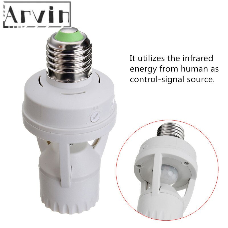 110-220V Led Inductie Schakelaar Pir Inductie Motion Sensor Ir Infrarood Menselijk E27 Stopcontact Schakelaar Base Led lamp Lamp Houder