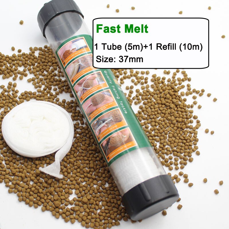 Carp Fishing Bait Boilies Bag Water Soluble PVA Mesh for Carp Coarse Feeder Fishing Boilie Bait Bag Tackle: 37mm - fast melt