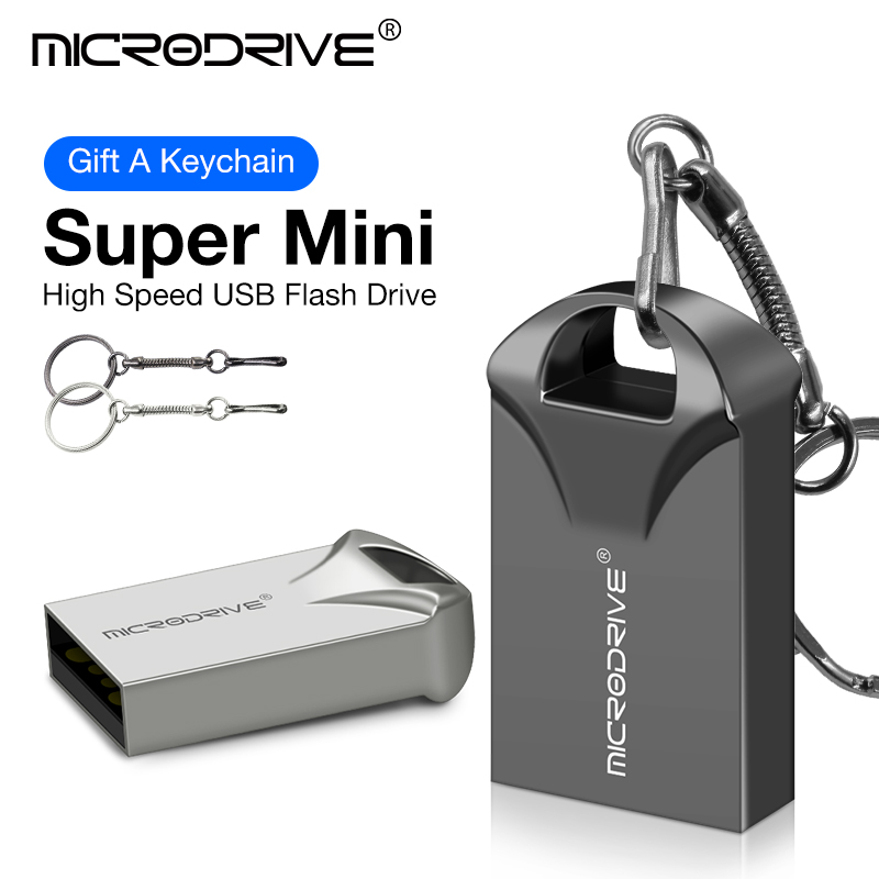 Mini unidad Flash USB Pen Drive USB 2,0 Pendrive 64GB 32GB 16G 8G 4G memoria Flash con llavero 128GB U disco creativos