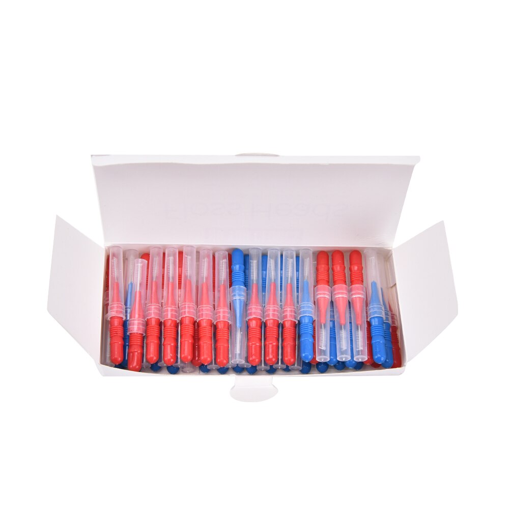 Oral Hygiene Dental Toothpick Tooth Pick Brush Teeth Cleaning Tooth Flossing Head Soft Plastic Interdental Brush: 50pcs