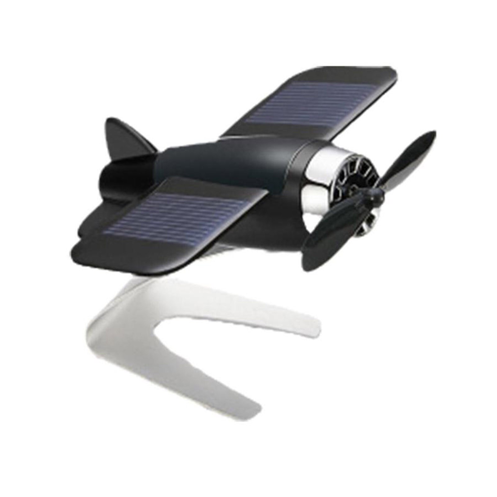 1 stücke Flugzeug Schmücken Solar- angetrieben Flugzeug Modell Auto Armaturenbrett Rotatefor Innen Und Auto Innen Büro: Schwarz