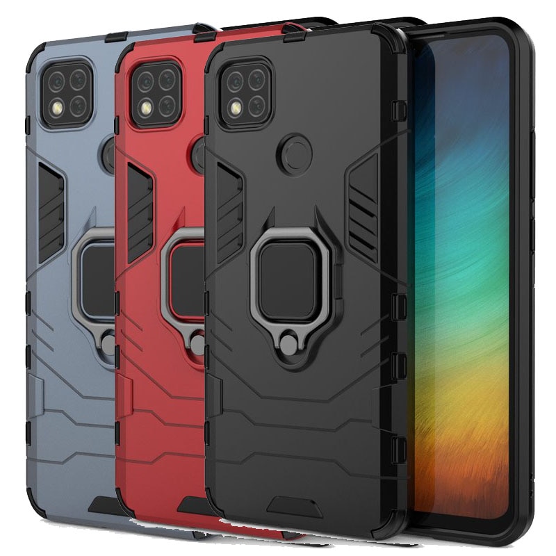 Xiaomi Redmi 9C Case Armor With Finger Ring kickstand Anti-Fall Protection Back Cover For XiaoMi Poco X3 NFC Redmi 9C Phone Case