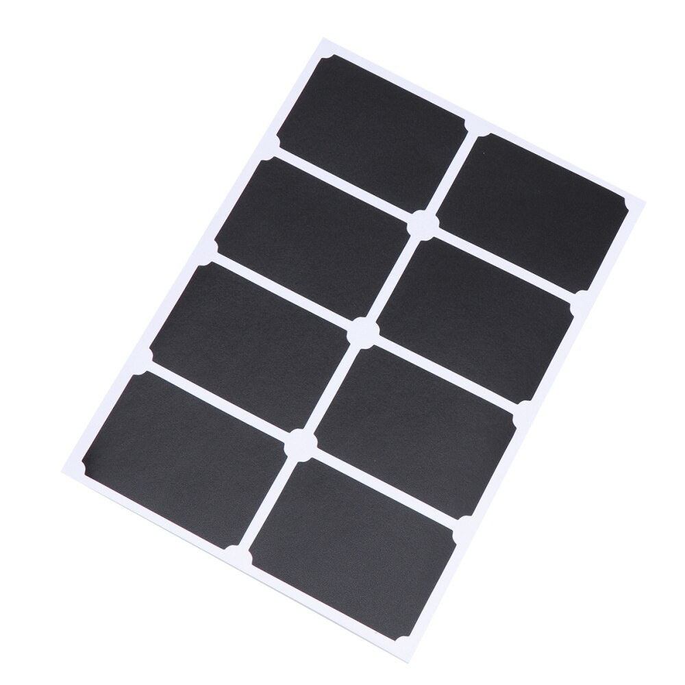 10 Vellen Uitwisbare Schoolbord Label Pvc Blackboard Stickers Schrijven-Op Sticker Voor Jar Fles Bus (Zwart)