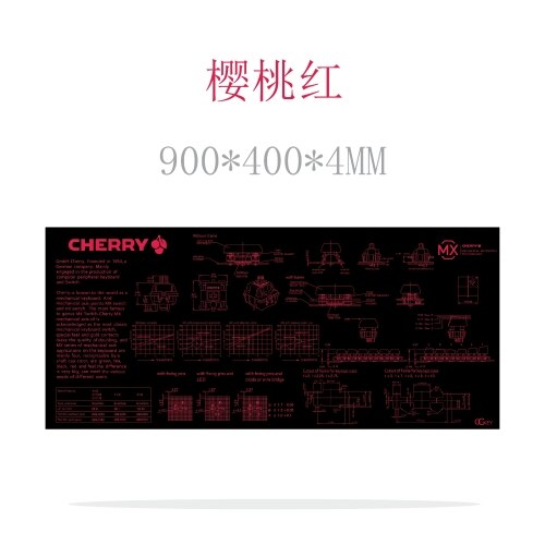 1pc Cherry Switch Decompose Picture Mouse Pad Cherry Mouse mat Super large 900X400*4mm Thickening Edge Locked: Model 10