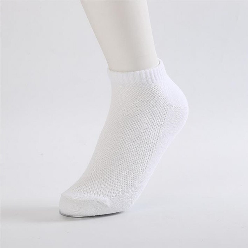 5 pares calcetines cortos respirables medias Hombre, zapatillas de bote tobillo hombre/Hombre Calcetines: Blanco