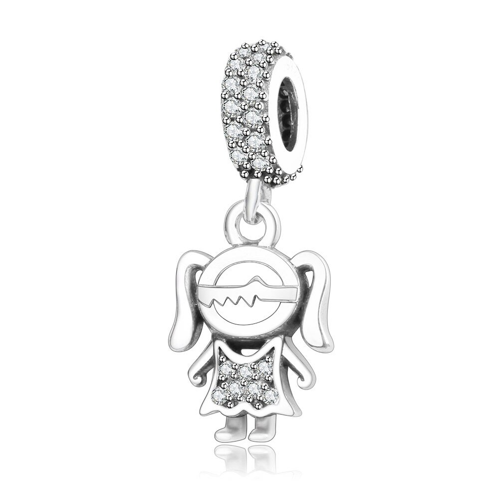 Fit Originale Fine Braccialetto di Fascino S925 Sterling Silver Beads Svegli Della Ragazza Del Ragazzo di Famiglia di Fascino Del Pendente Gioielli FAI DA TE Che Fanno Berloque: PSP0590