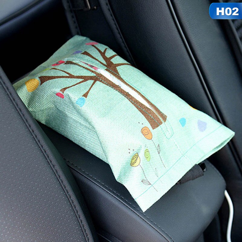 Tegneserie klud bilsæde ryg hængende opbevaring tissue taske boks container håndklæde serviet papirer taske kasse: H02