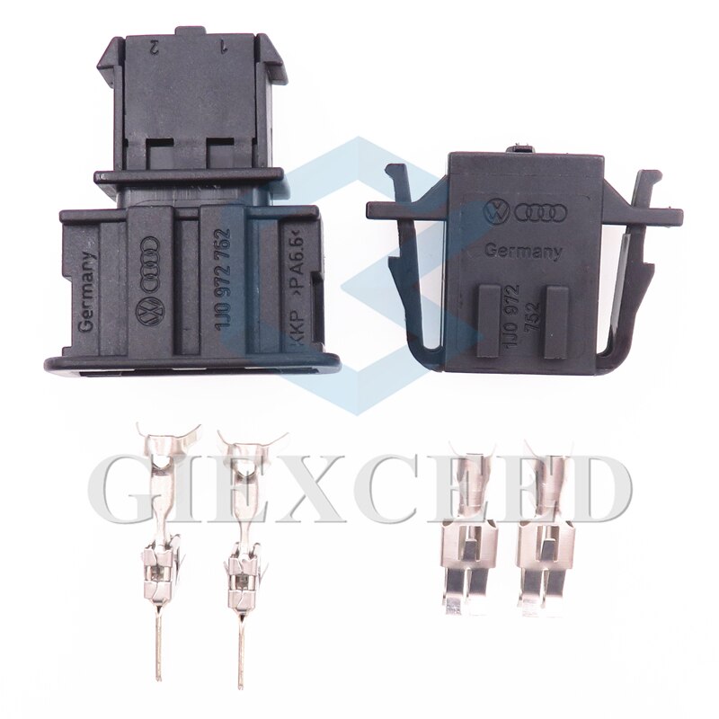2 Pin 1J0972762 Automotive Electrical Cable Connector Wiring Male Plug and Female Interface Socket with Terminal 1J0972752