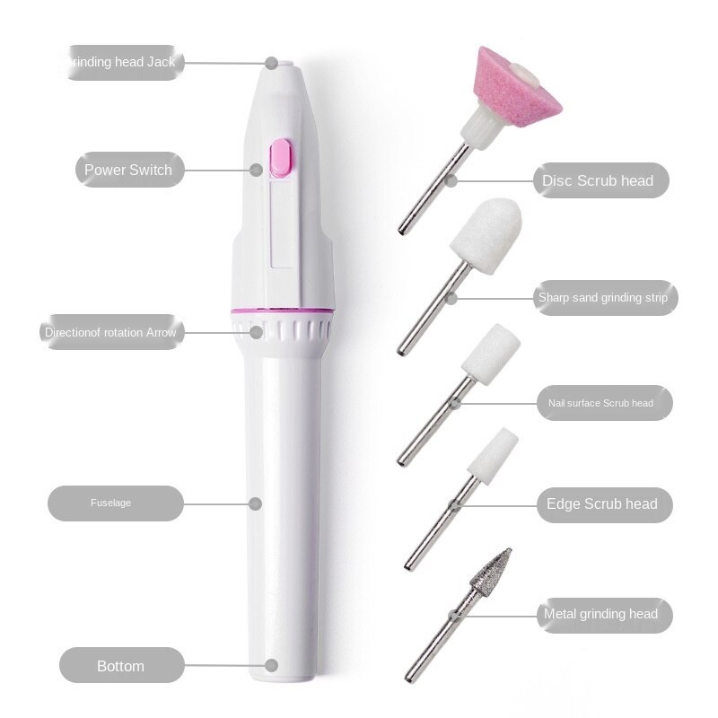 Electric Portable Mini Nail Drill Machine Kit Electric Manicure Drill Art Pen Pedicure Nail File Nail Art Tools Kit: Default Title
