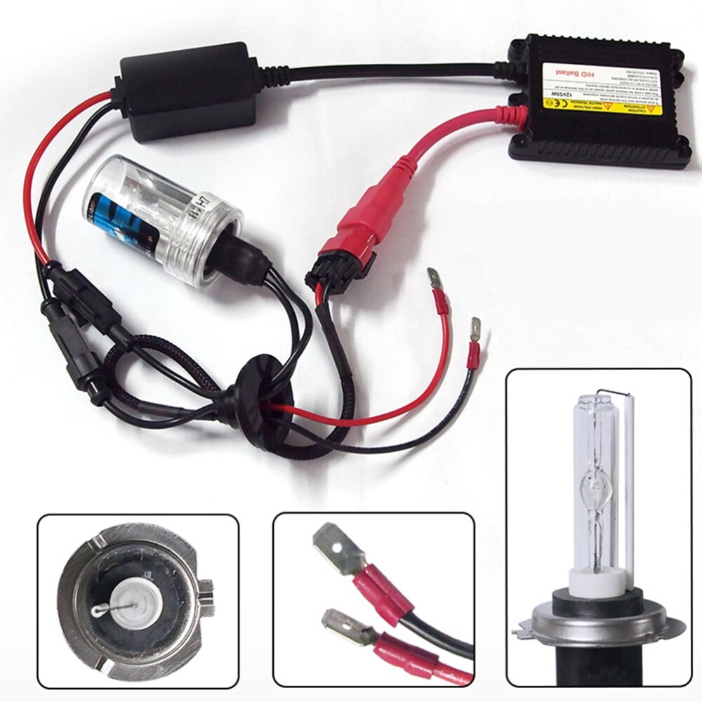 1 Set H7 55W Xenon HID Kit Metal Ceramic Base Xenon Bulb Lamp 6000K Digital Ballast for Car Headlight DC 12V