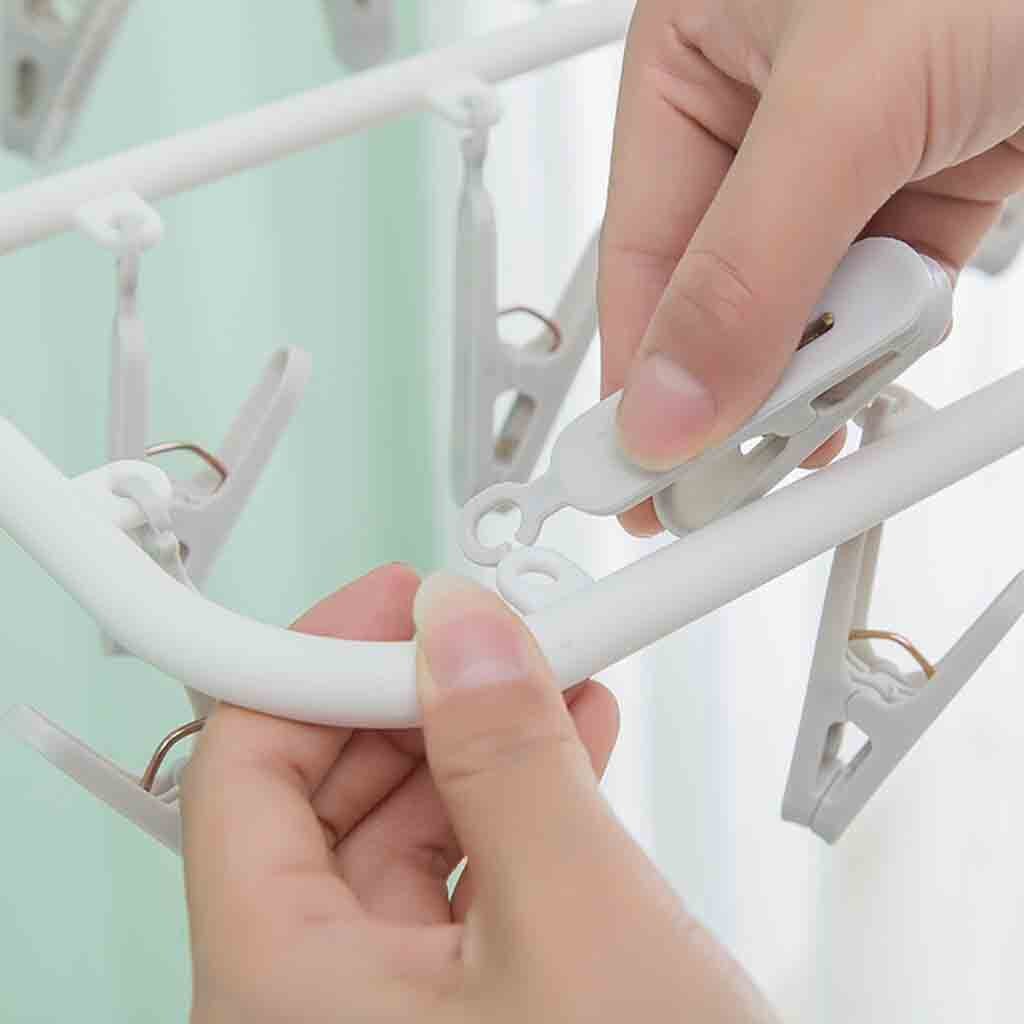 Étendoir à linge rétractable à roulettes pour sous-vêtements, chaussettes, crochet, cintre, sèche-linge, 24 clips, organisateur de placard, garde-robe, organisateur suspendu, valise