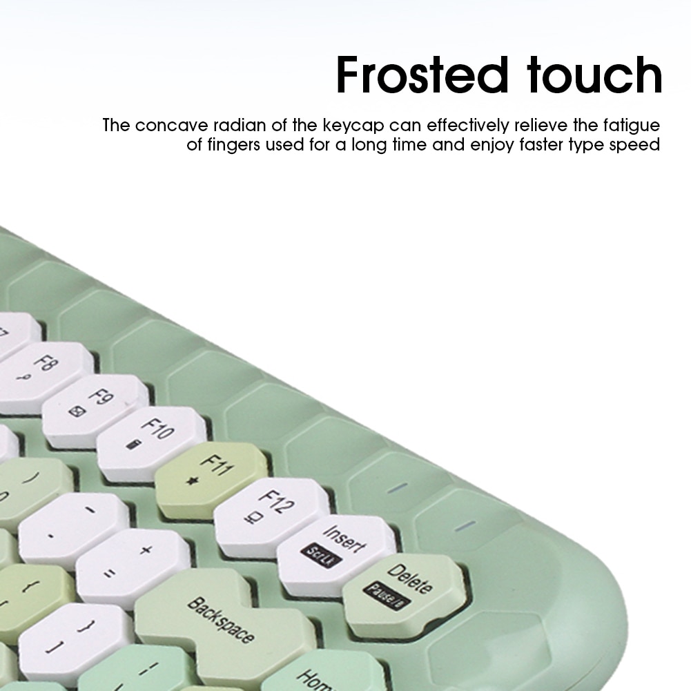 Wireless Keyboard and Mouse Combo Honeycomb Keycaps 83 Keys Keyboard and 4 Keys Mouse PC, Laptops