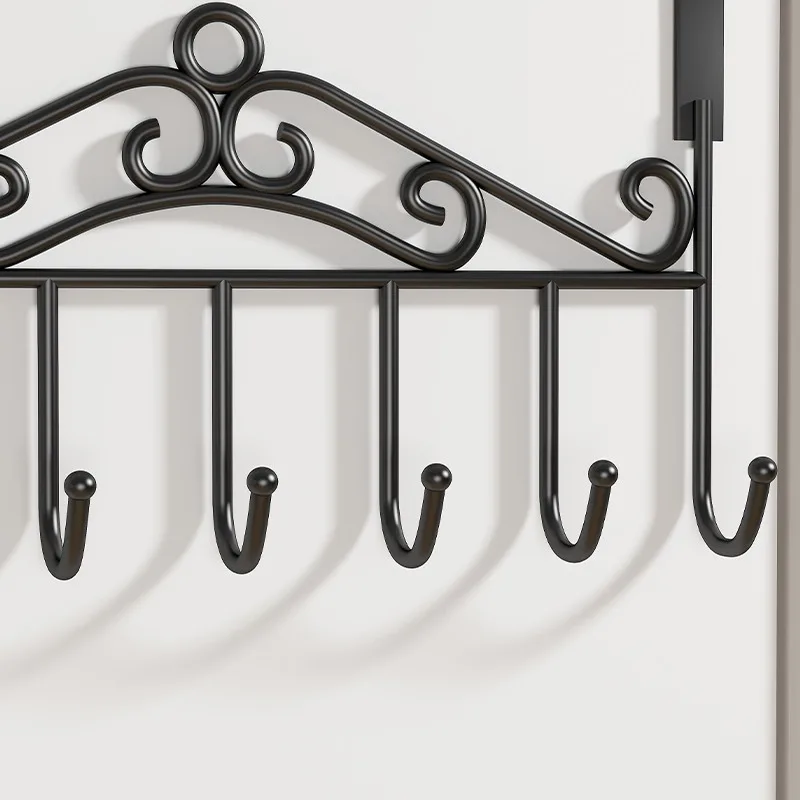 1 STÜCK Über Tür Metall Aufhänger Halterung 7 Haken Handtuch Hütte Mantel Haken Eisen Haken Hängende Lagerung Gestell Overdoor Organizer Zubehör