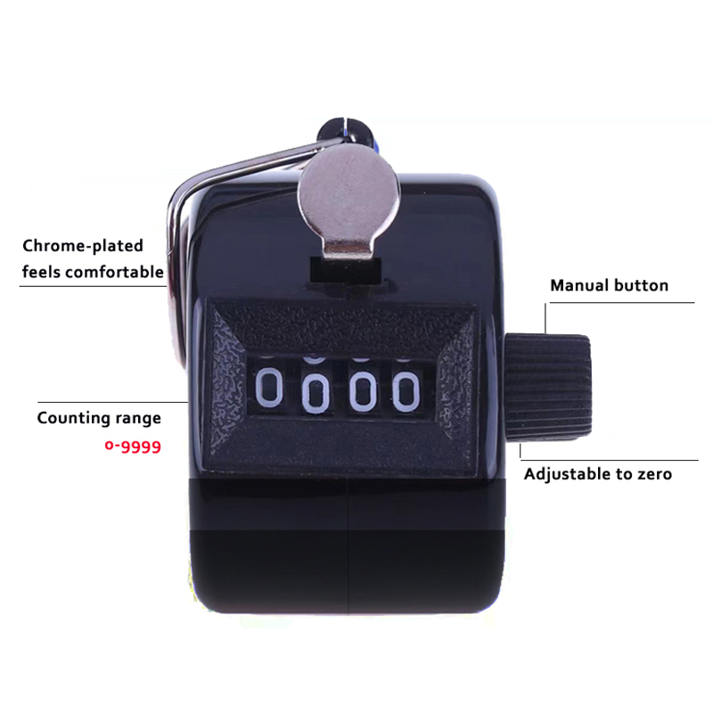 0-9999 Digit Number Tally Counter Clicker 4 Timer Data To Count Soccer Golf Cargo Inventory Traffic Flow Conference Attendance