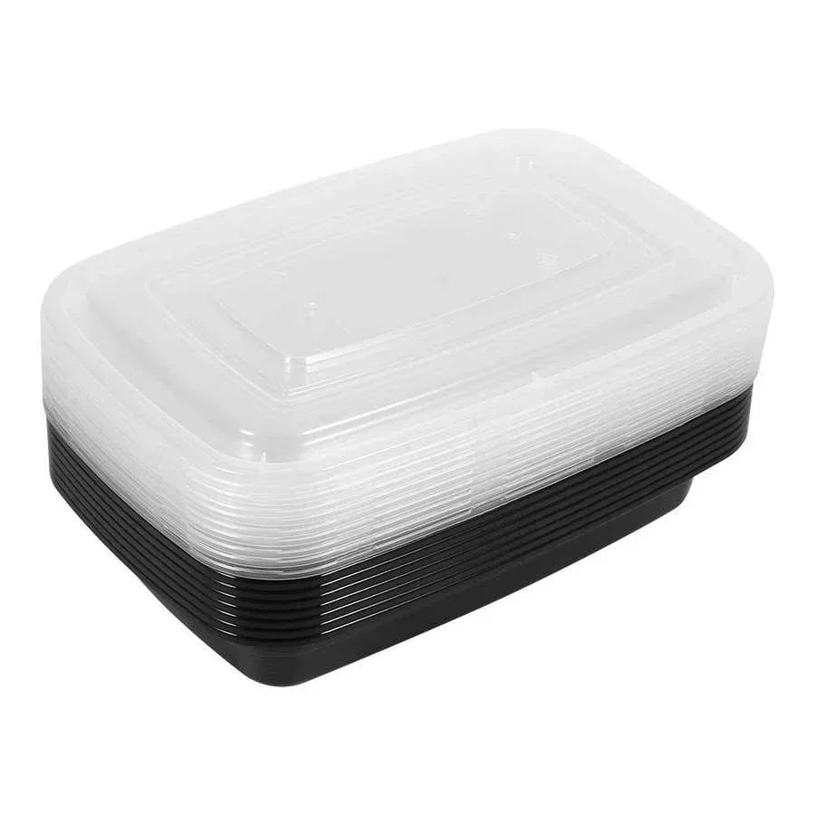 Plastic Herbruikbare Bento Box Meal Opslag Food Prep Lunchbox 3 Compartiment Herbruikbare Magnetronbakjes Thuis Lunchbox