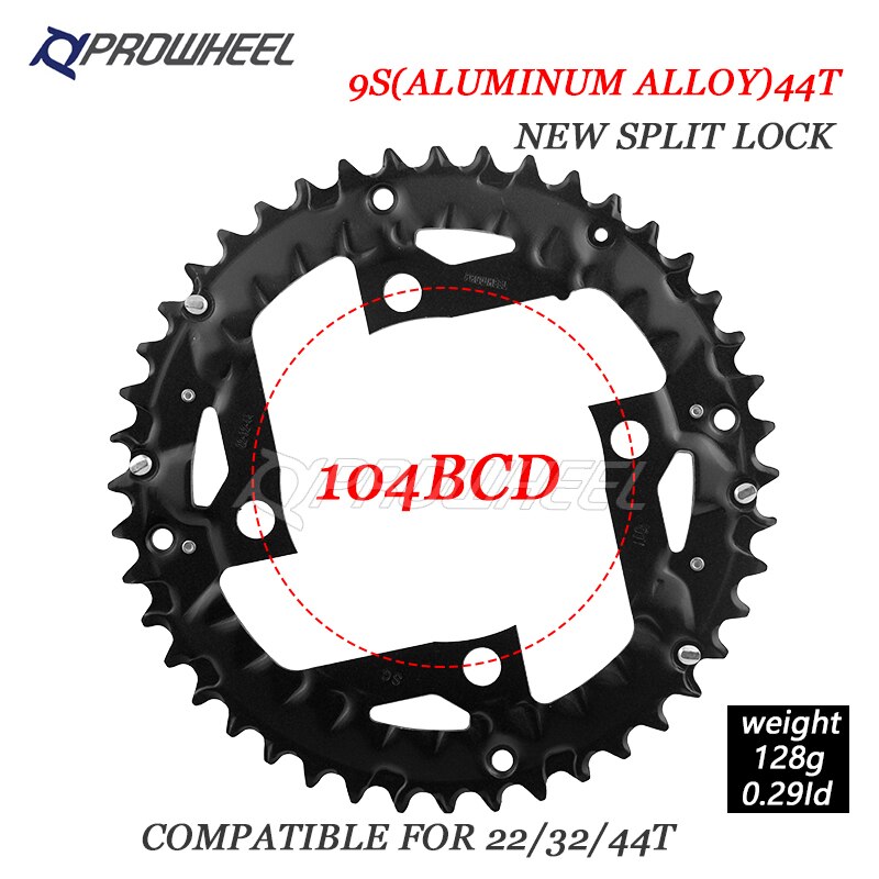 Prowheel Mountainbike Kettingblad 22T 24T 30T 32T 40T 42T 44T Tandwiel Staal/Legering Tand Plaat Deel Ronde Kettingblad 64/96/104BCD: 9S 44T AL 104BCD