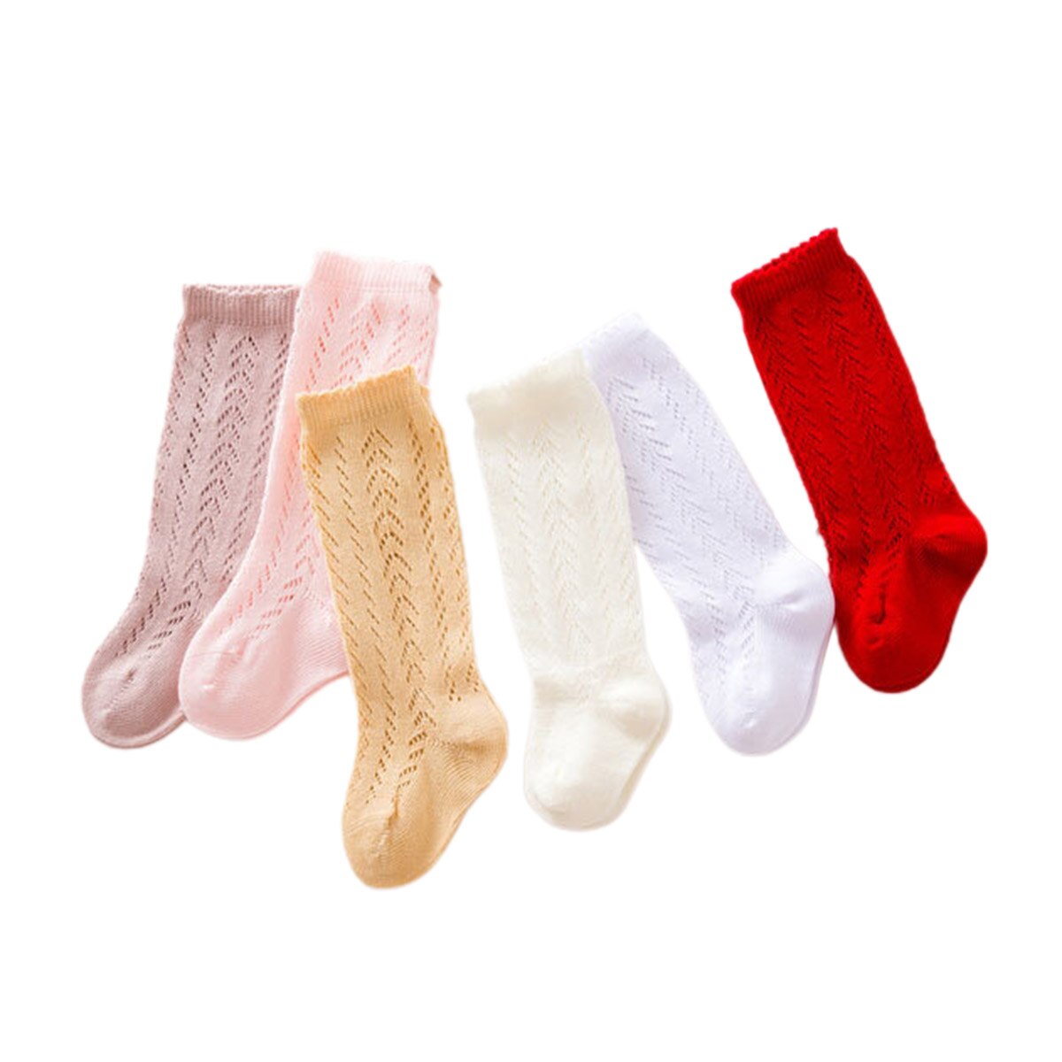 Baby peuter meisjes jongens effen sokken kinderen kind kniekousen beenwarmers mesh ademend antislip zachte sokken 0-3y