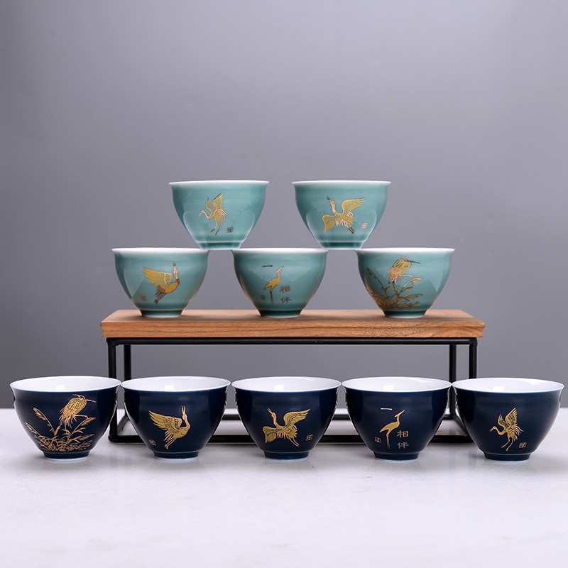 Celadon Tea Cup Single Cup Ji Blue Glaze Master Cup Ceramic Small Cup Customization