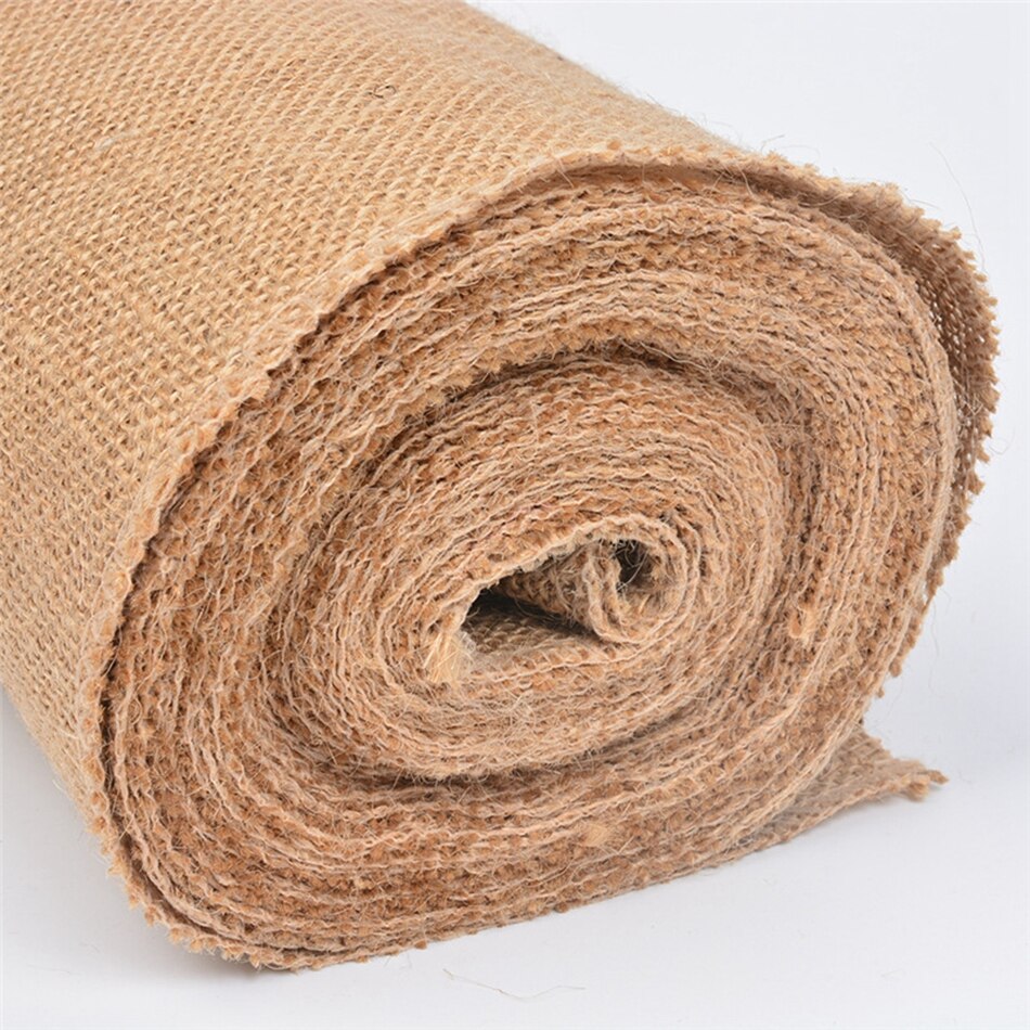 2 yards/rulle 150mm 300mm naturliga jute säckvävsband för hantverk gör-det-själv långa hampaband rosett inslagning bröllopsfest dekorativt