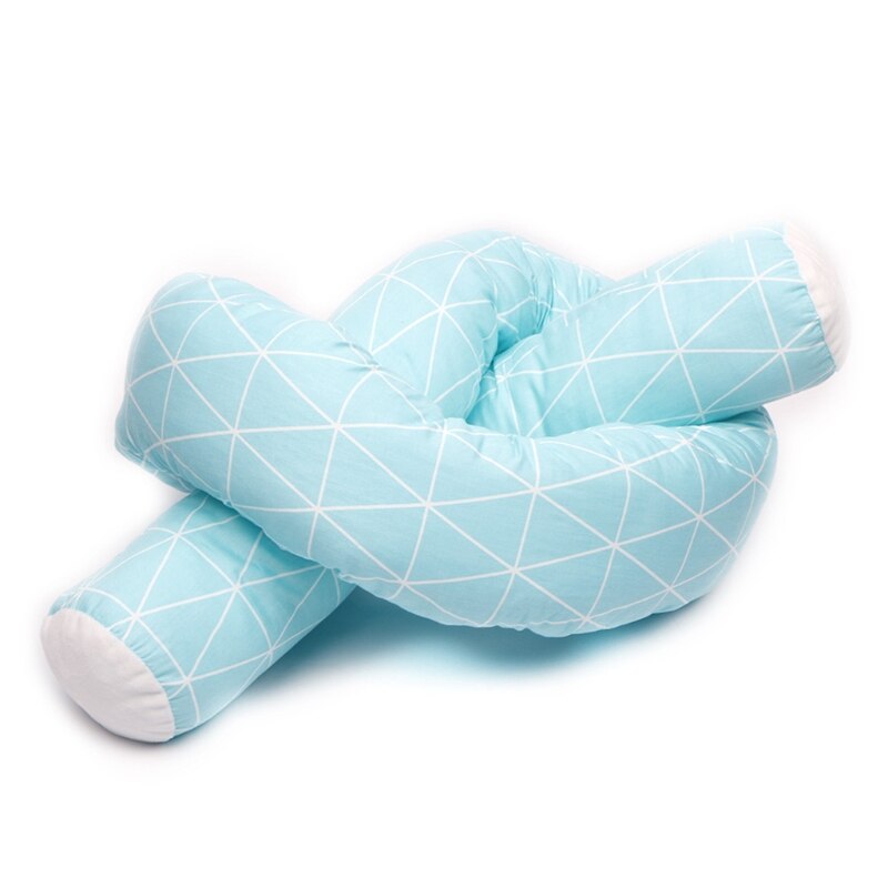 Almohada larga para niños, cerca de cama, cuna anticolisión, cabecera, parachoques suave para cuna: Azul
