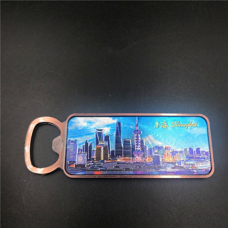 Metalen flesopener koelkaststickers koelkastmagneet shanghai toerisme souvenirs luxe magnetische stickers chinese stijl: 10