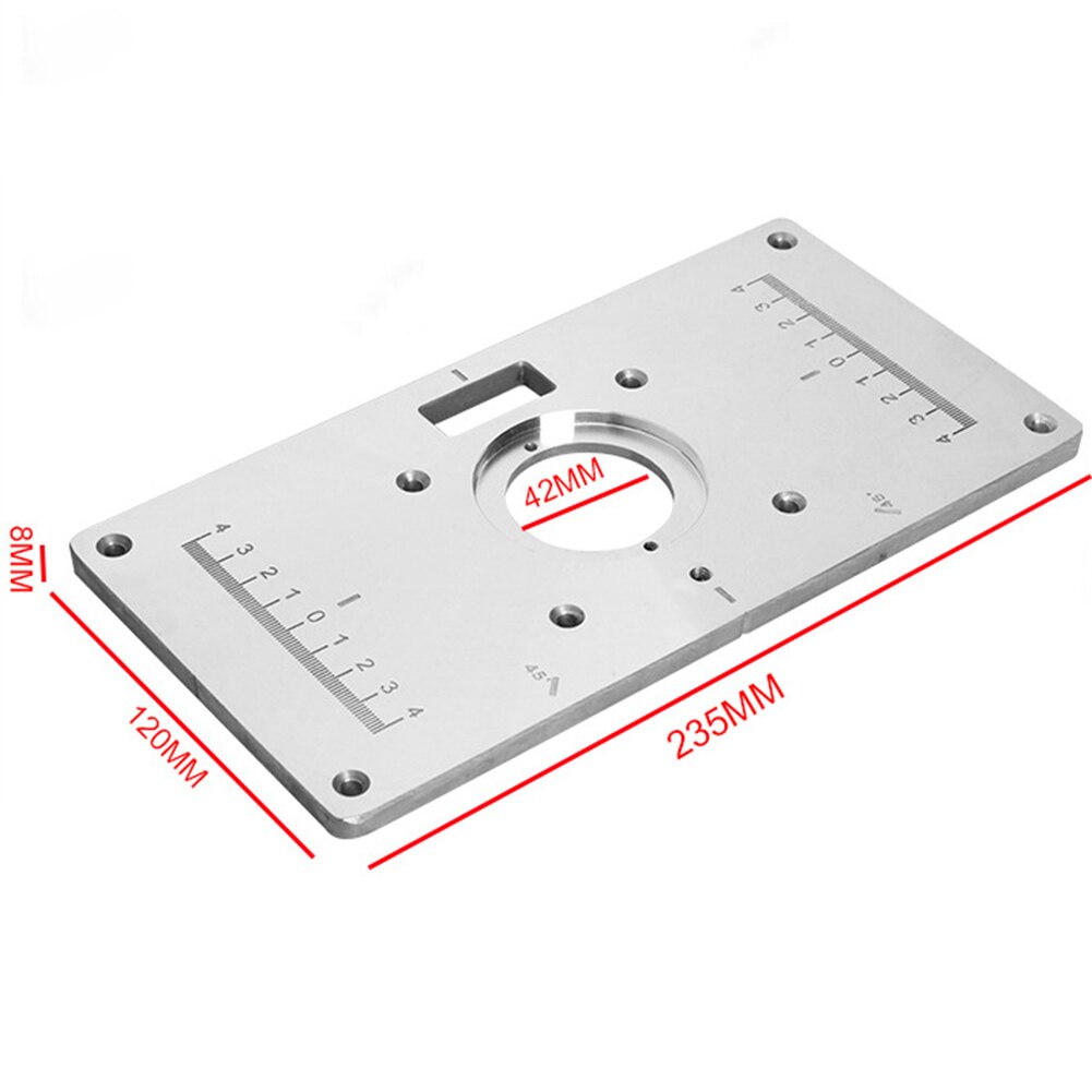 Multifunction Aluminum Router Table Insert Plate Woodworking Slotting Wood Milling Guide Trimming Machine Flip Plate