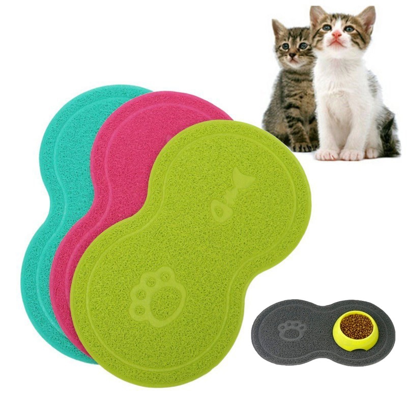 Alimentación de Mascotas estera para perro y gato comiendo cuenco almohadilla impermeable mascota alfombra de cama cachorro agua comida plato bandeja de PVC mantel para comer para mascota