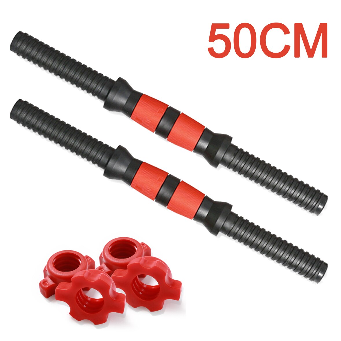40/50cm Gym Fitness Solid Steel Dumbbell Rod Bar fo Body Building Weight Lift Training Strength Workout Barbell Handle Equipment: 50cm x 2
