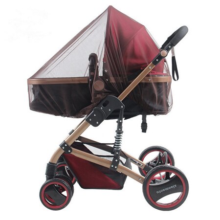 Baby Stroller Pushchair Mosquito Insect Shield Net Safe Infants Protection Mesh Stroller Accessories cart Mosquito Net: brown
