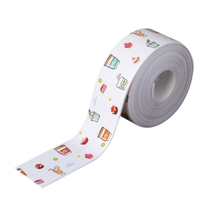 Kitchen Self-Adhesive Sink Waterproof Strip Caulk Strip PVC Waterproof Sealing Tape Floor Wall Edge Protector: H