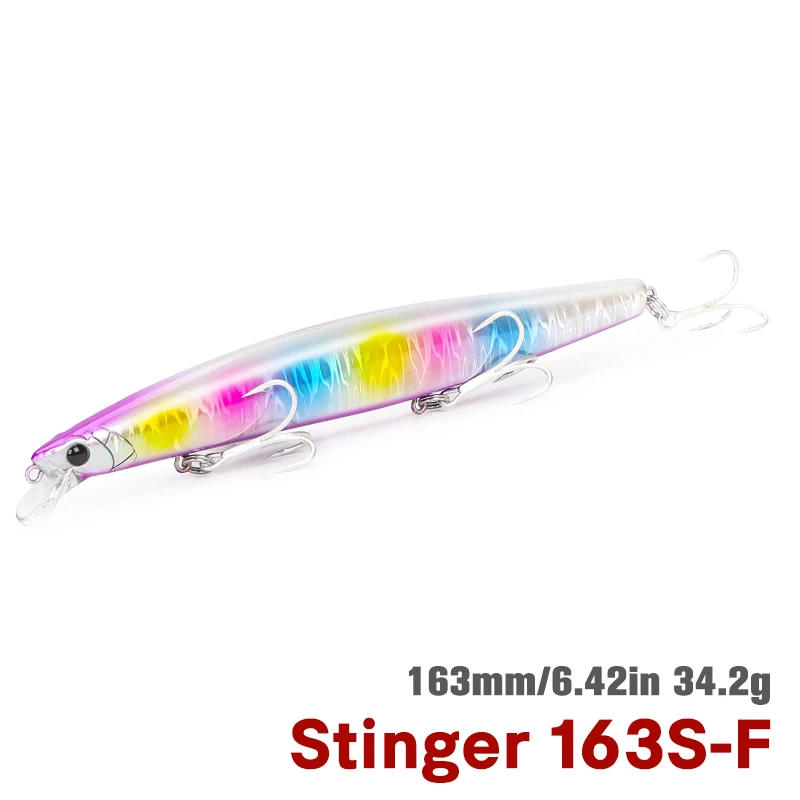 TSURINOYA STINGER 163S Inshore Fishing Sinking Minnow Lure 163mm 34.2g Ocean Beach Fishing Hard Bait For Seabass Flounder Picua: green