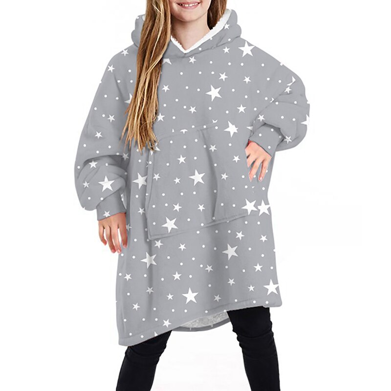 CYSINCOS enfants hiver TV poche à capuche couvertures enfants peignoir canapé confortable couverture sweat en peluche couvertures outwear: 13