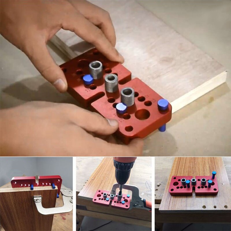 Wood Doweling Drill Guide Kit Drilling Locator Self Centering Hole Puncher tools Vertical Pocket Hole Jig Woodworking tools