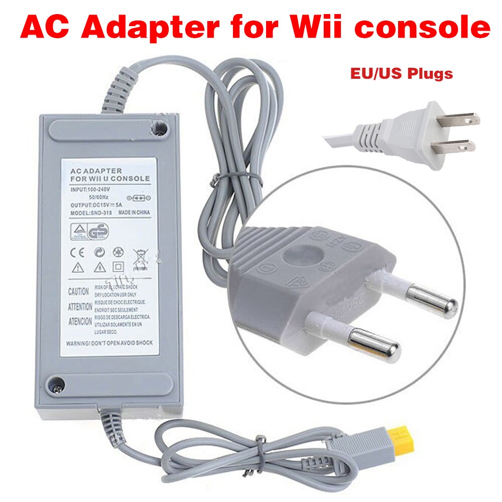 Eua/ue plug 100-240v 15v 5a para wii host carregador para wii fonte de alimentação para wii fogo Bull110-240v carregador universal