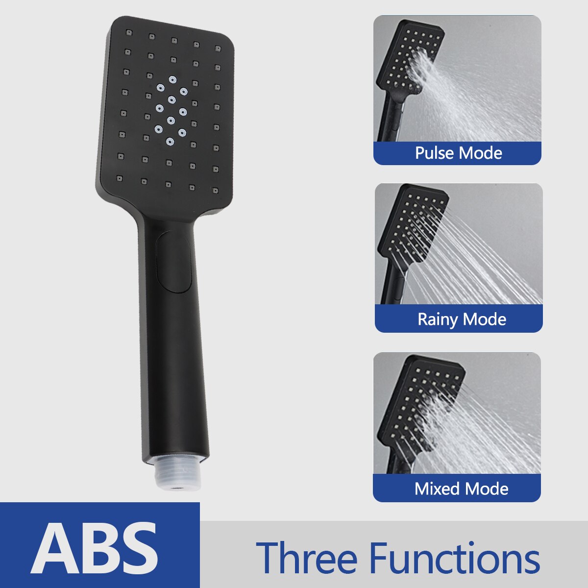 Hand-held Shower Head Water Saving Black Bathroom Rainfall Shower Nozzle Aerator High Pressure handheld Shower Head: shower head B