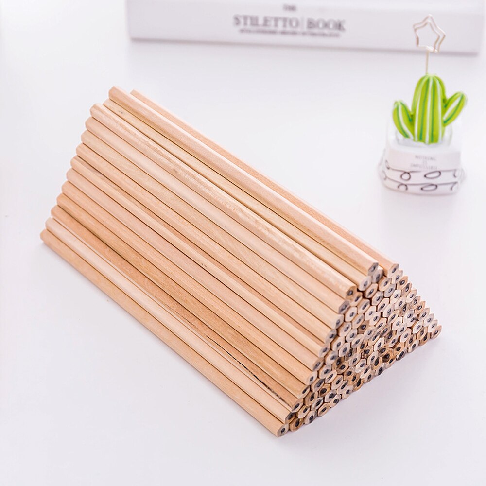 20Pcs Hb Houten Potloden Schetsen Potlood Zwarte Kern Ruwe Hout Nontoxic Kids Potloden School Stationery Office Supply