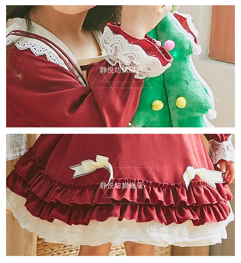 Robe en dentelle pour enfants, style collège anglais, lolita douce, rétro, robe victorienne pour enfants, kawaii, gothique, lolita op cos